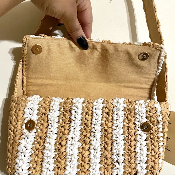 Anthropologie Striped Raffia Shoulder Bag - Picture 8 of 12